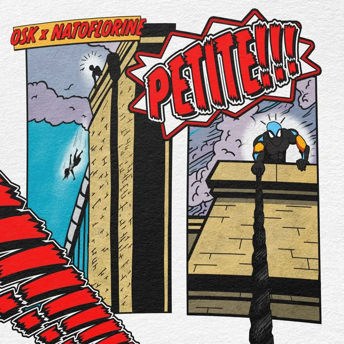 Petite cover: comic-book panels with a PETITE!!! burst, Osk x natoflorine.